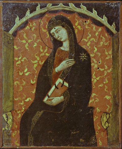 Anonimo — Anonimo senese - sec. XIV - Maria Vergine annunciata — insieme